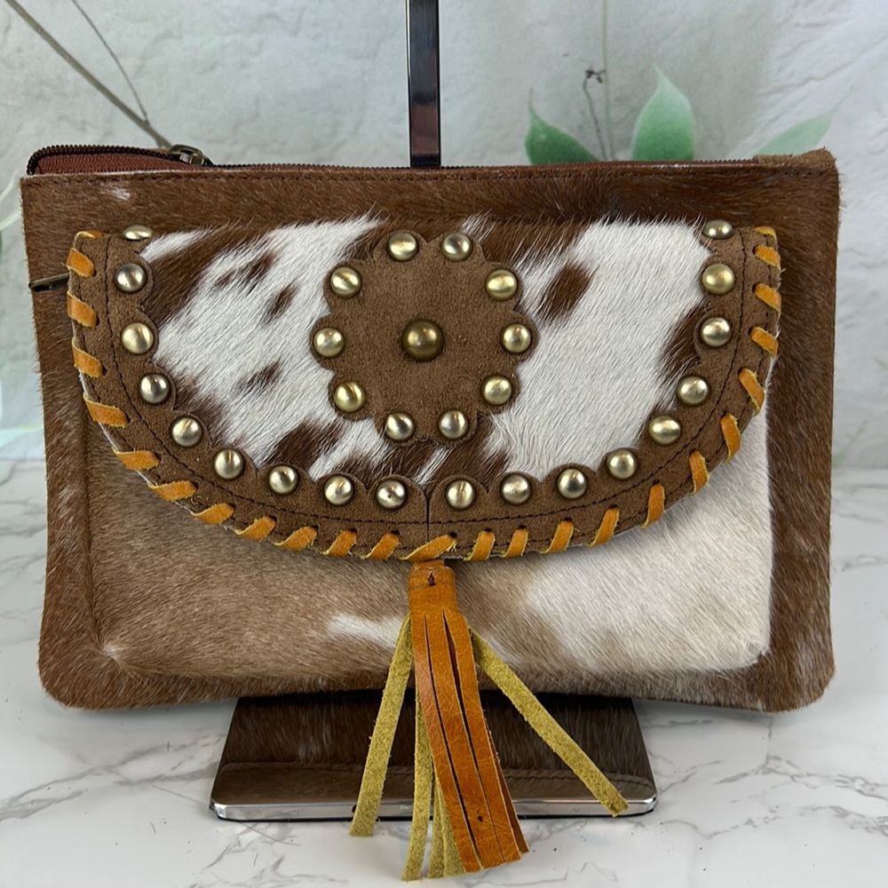 Crazy Heifer HOH Handmade Leather 2 Piece Crossbody Set